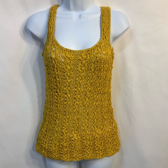 Rachel Zoe Women’s Yellow Crochet Sleeveless Top - Picture 4 of 4